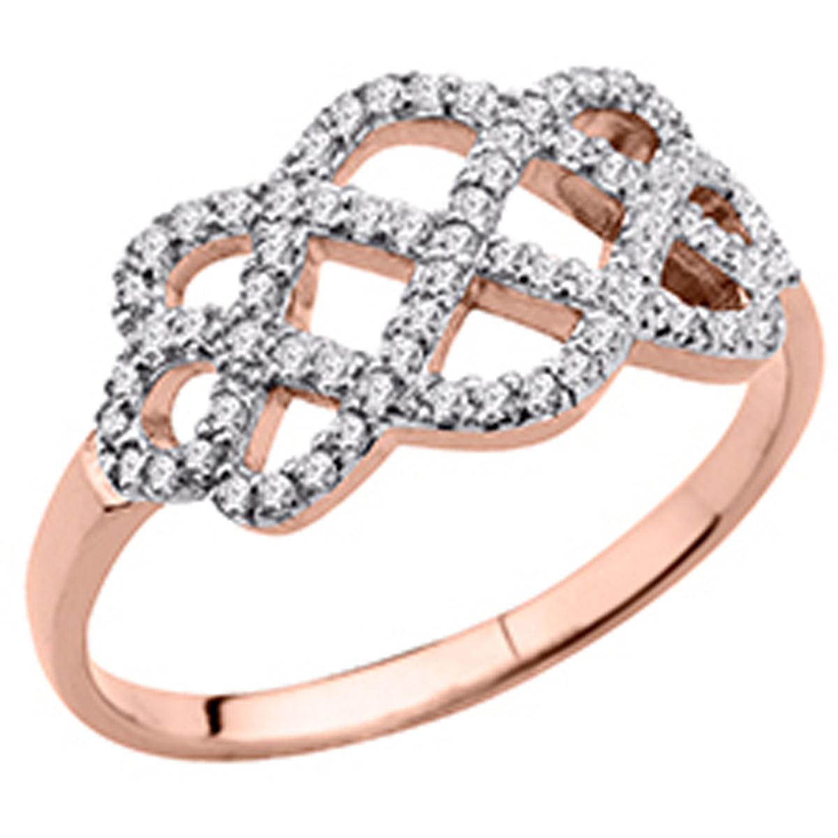 Bague plaqué or \'Sissi\' blanc doré rosé - 18x10 mm - [Q1106]