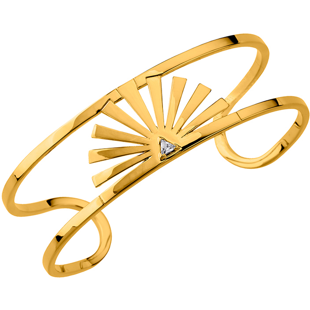 Bracelet plaqué or \'Cleopatra\' blanc doré - 30x15 mm - [Q1126]