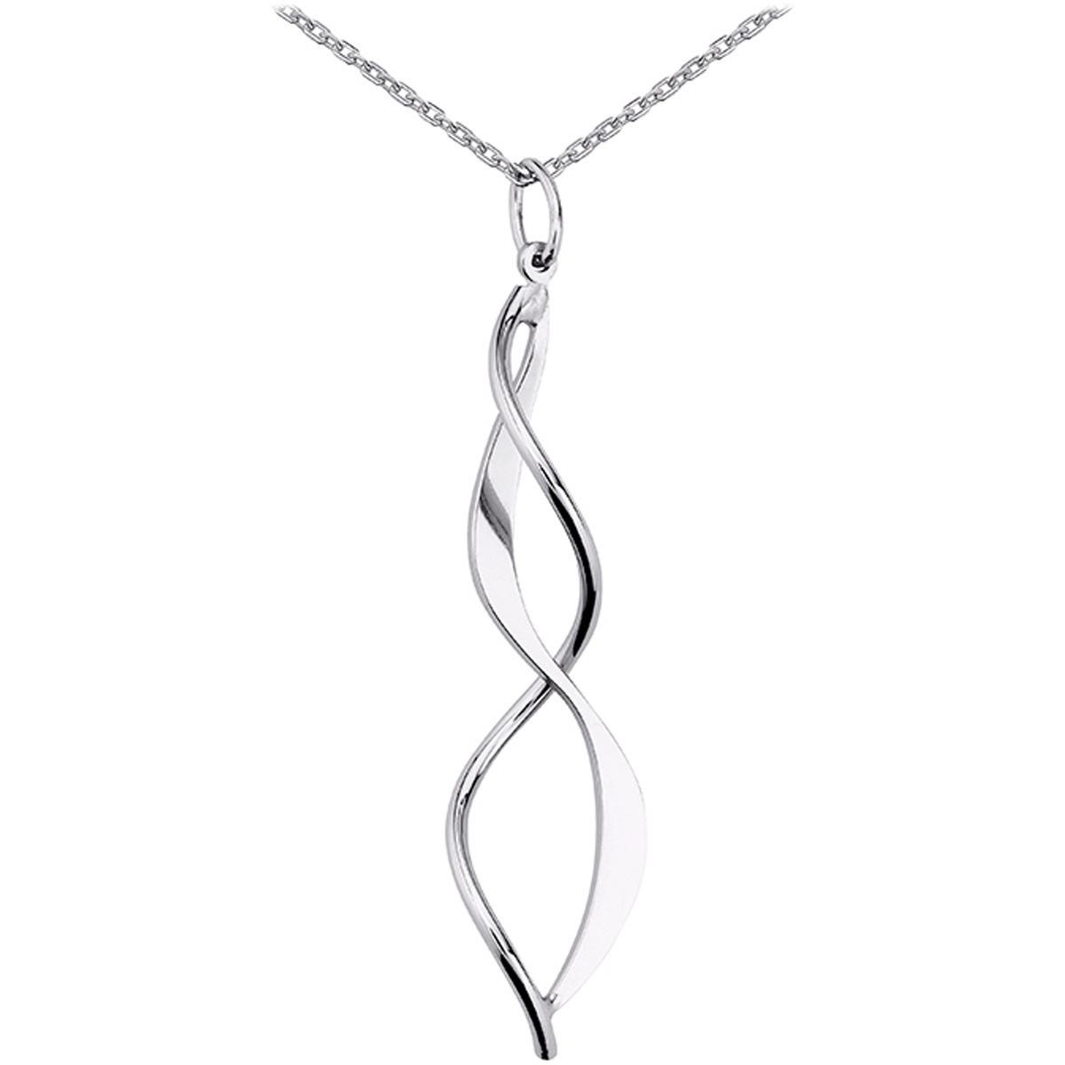 Collier argent \'Chorégraphie\' argenté (rhodié) - 45 mm - [Q4847]
