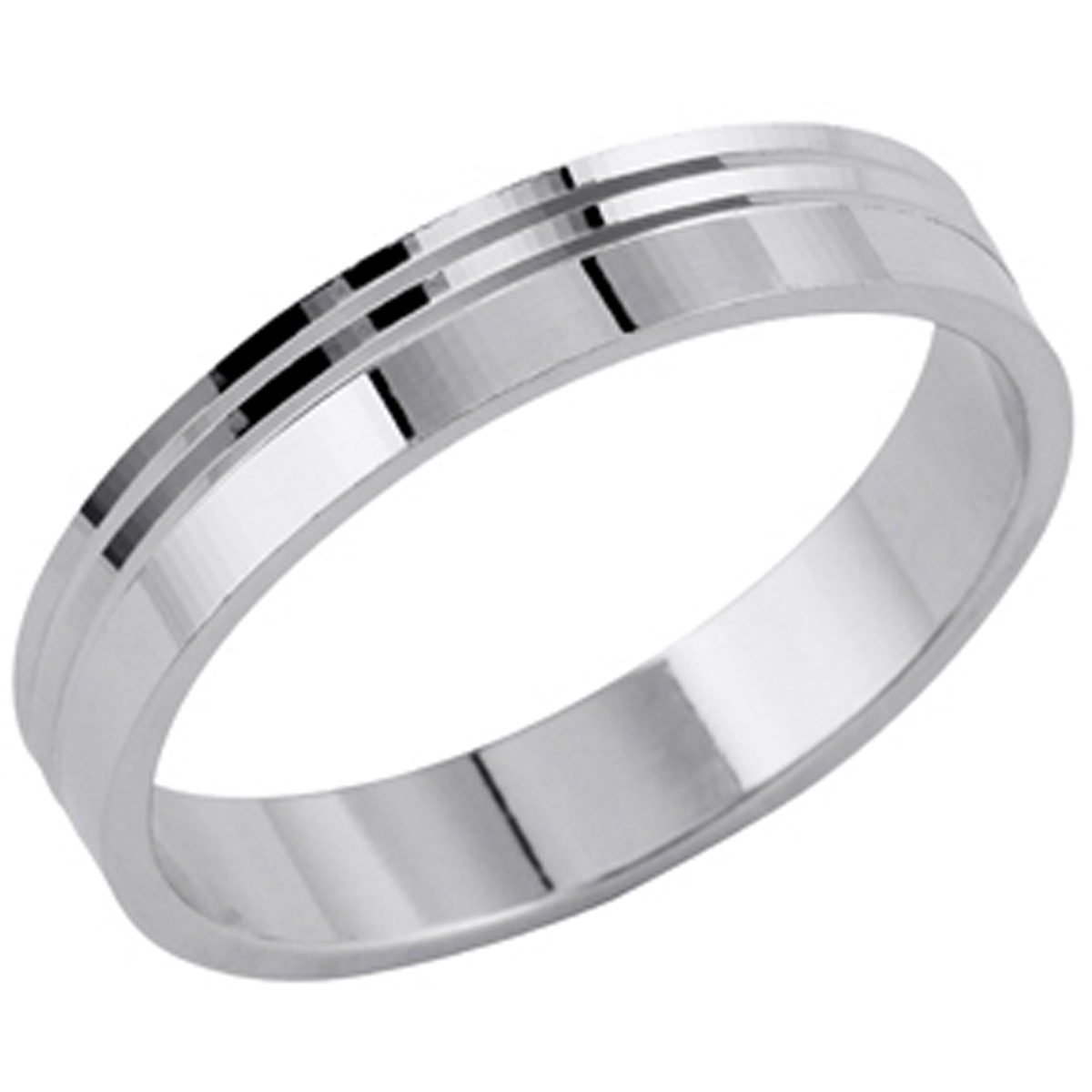 Alliance argent \'Lien d\'Amour\' argenté (rhodié) - 4 mm - [Q4854]