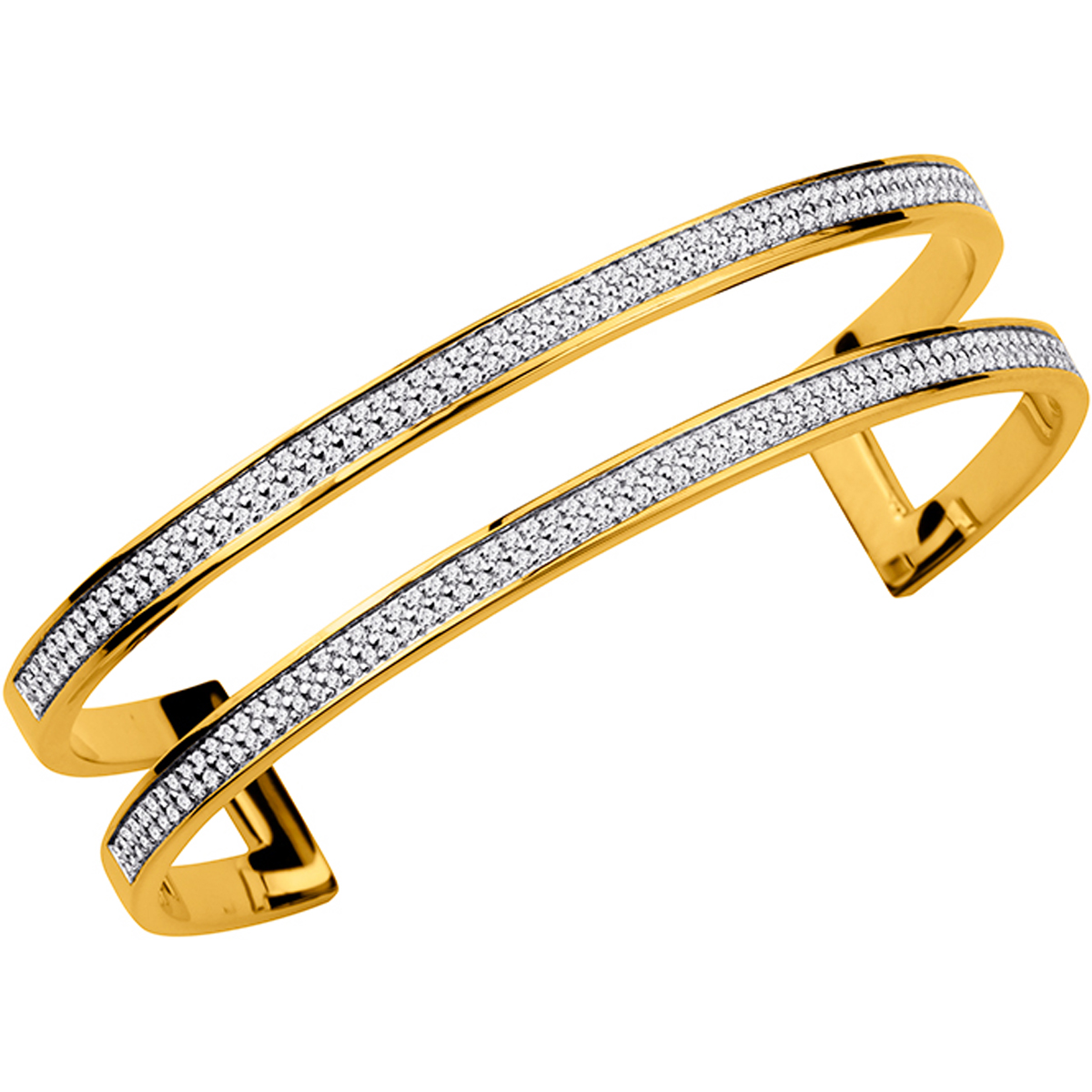 Bracelet plaqué or \'Sissi\' blanc doré - 13 mm - [Q7912]