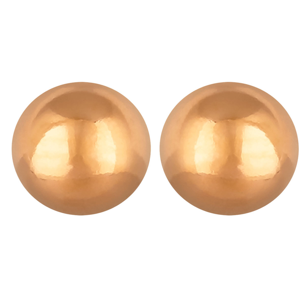 Boucles Acier \'Billes\' rosé (gold pink) - 3 mm - [R4860]