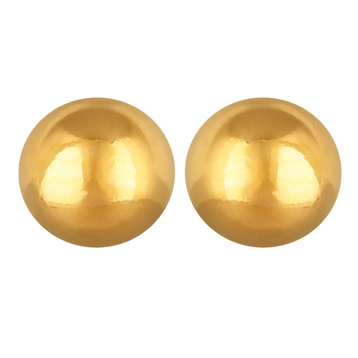Boucles Acier \'Billes\' doré - 5 mm - [R4864]