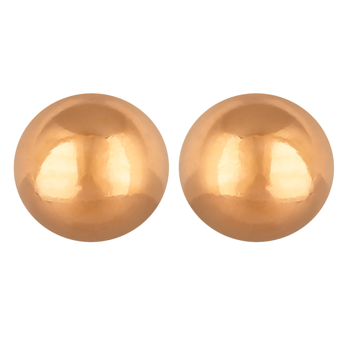 Boucles Acier \'Billes\' rosé - 6 mm - [R4867]
