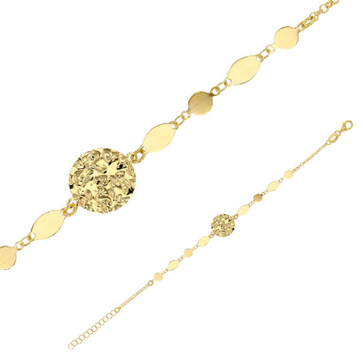Bracelet Argent artisanal \'Cléopatra\' doré - 12 mm - [R4991]
