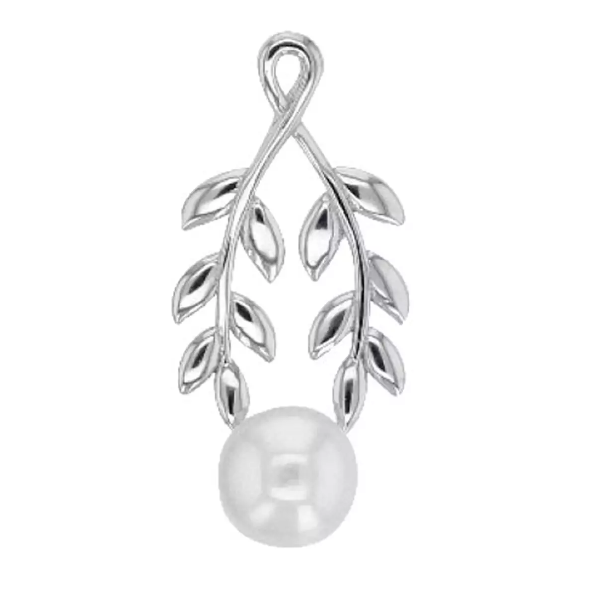 les trésors de lily Pendentif Argent 'Epi de blé' ivoire argenté (rhodié) 20x11 mm [R5036]