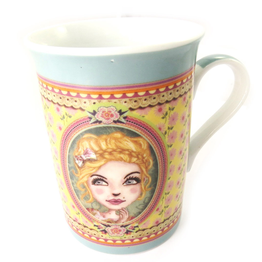 Mug porcelaine \'Lili Petrol\' turquoise (Chloé) - [M6002]