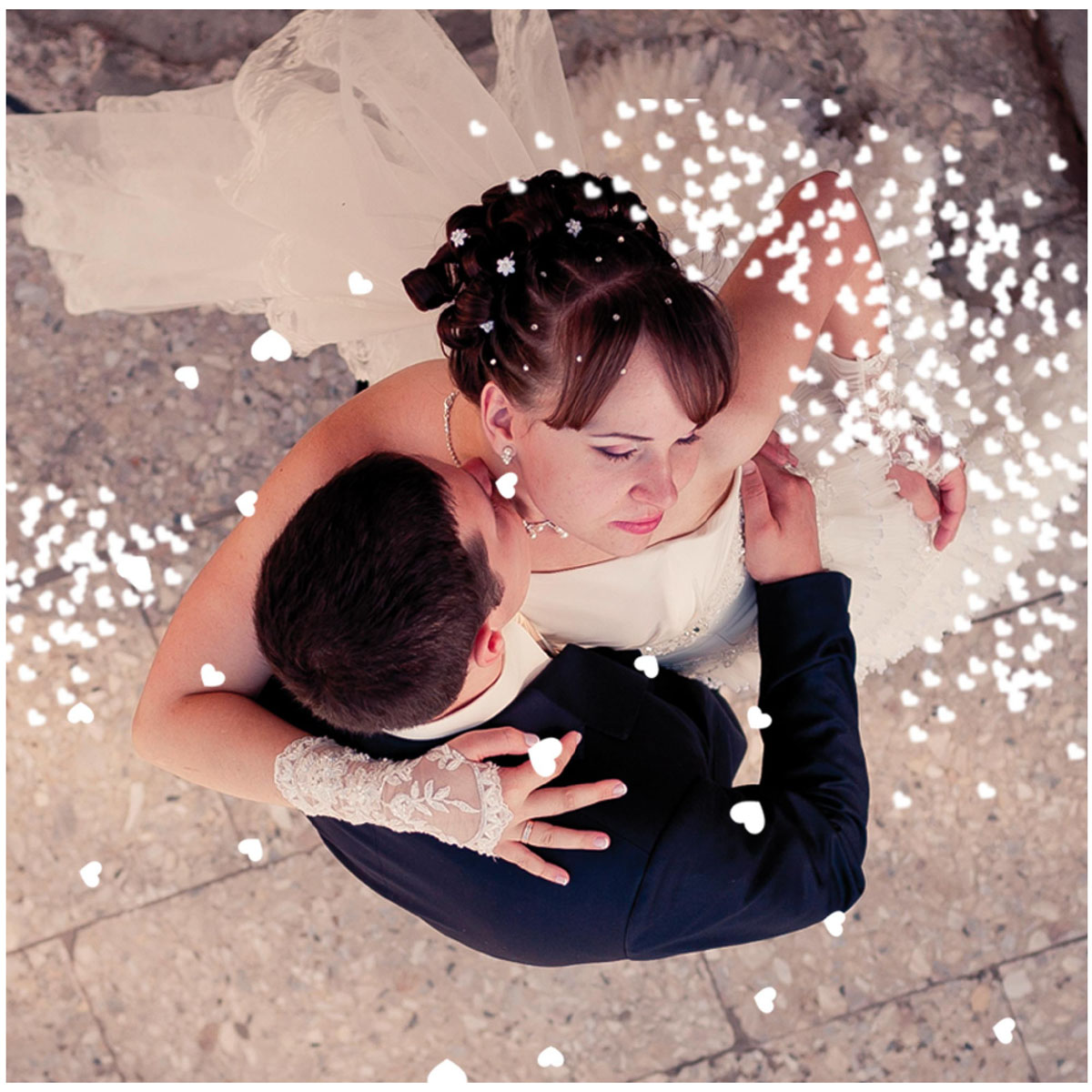 Boite de confettis \'Coeurs\' blanc  - [P2735]