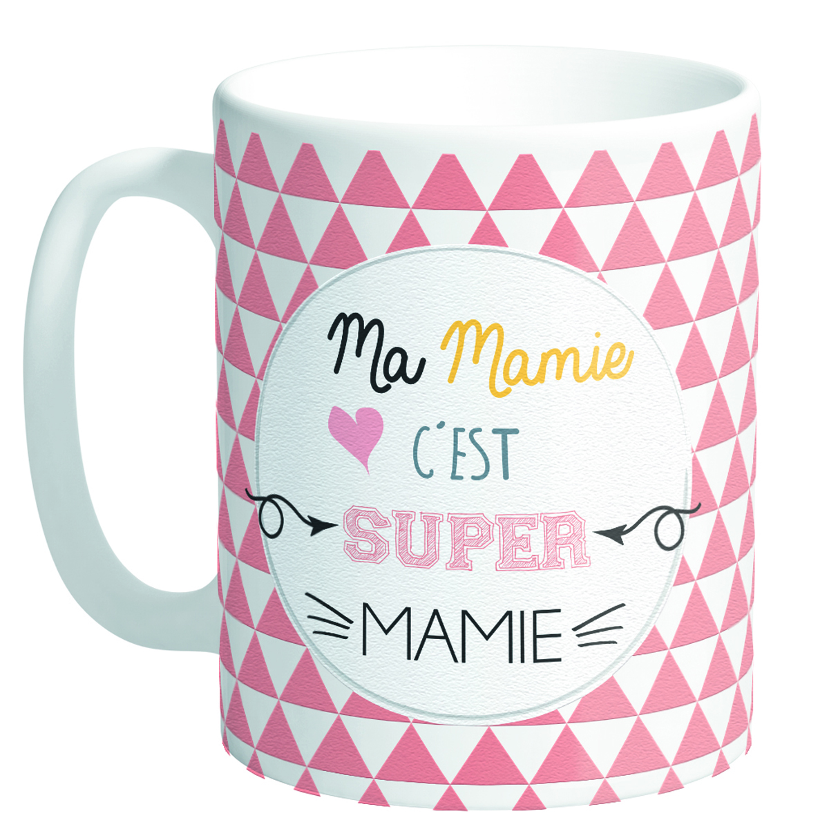 Mug tendresse \'Messages\' (Ma Mamie c\'est Super Mamie) - 95x80 mm - [Q8493]
