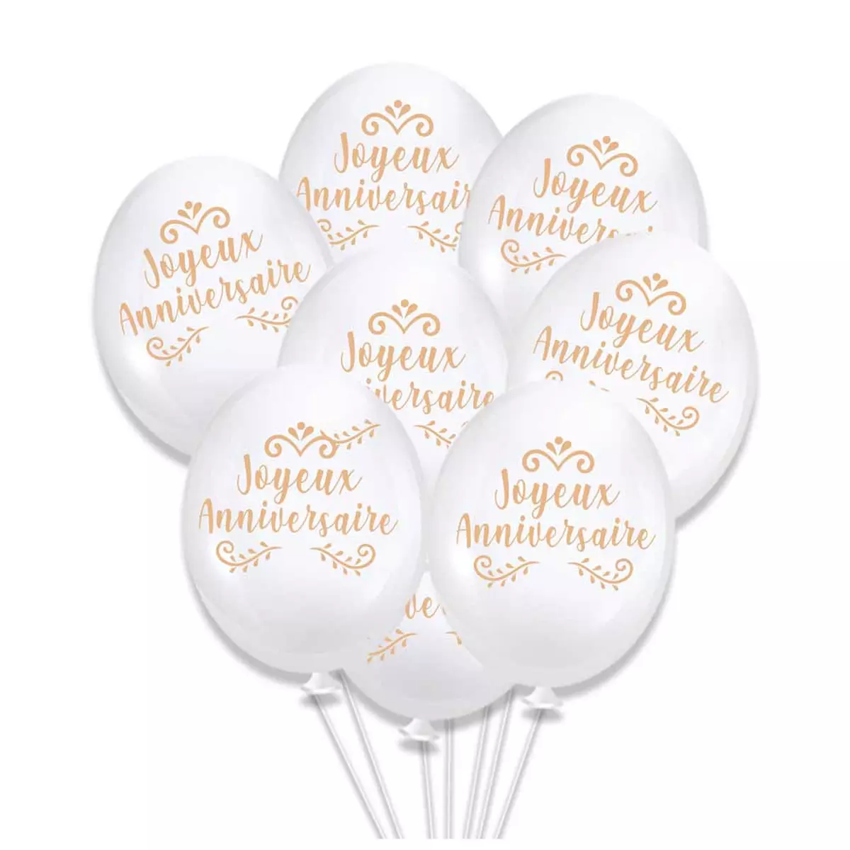 les trésors de lily Sachet 8 ballons 'Joyeux Anniversaire' (kraft) 30 cm [Q9069]