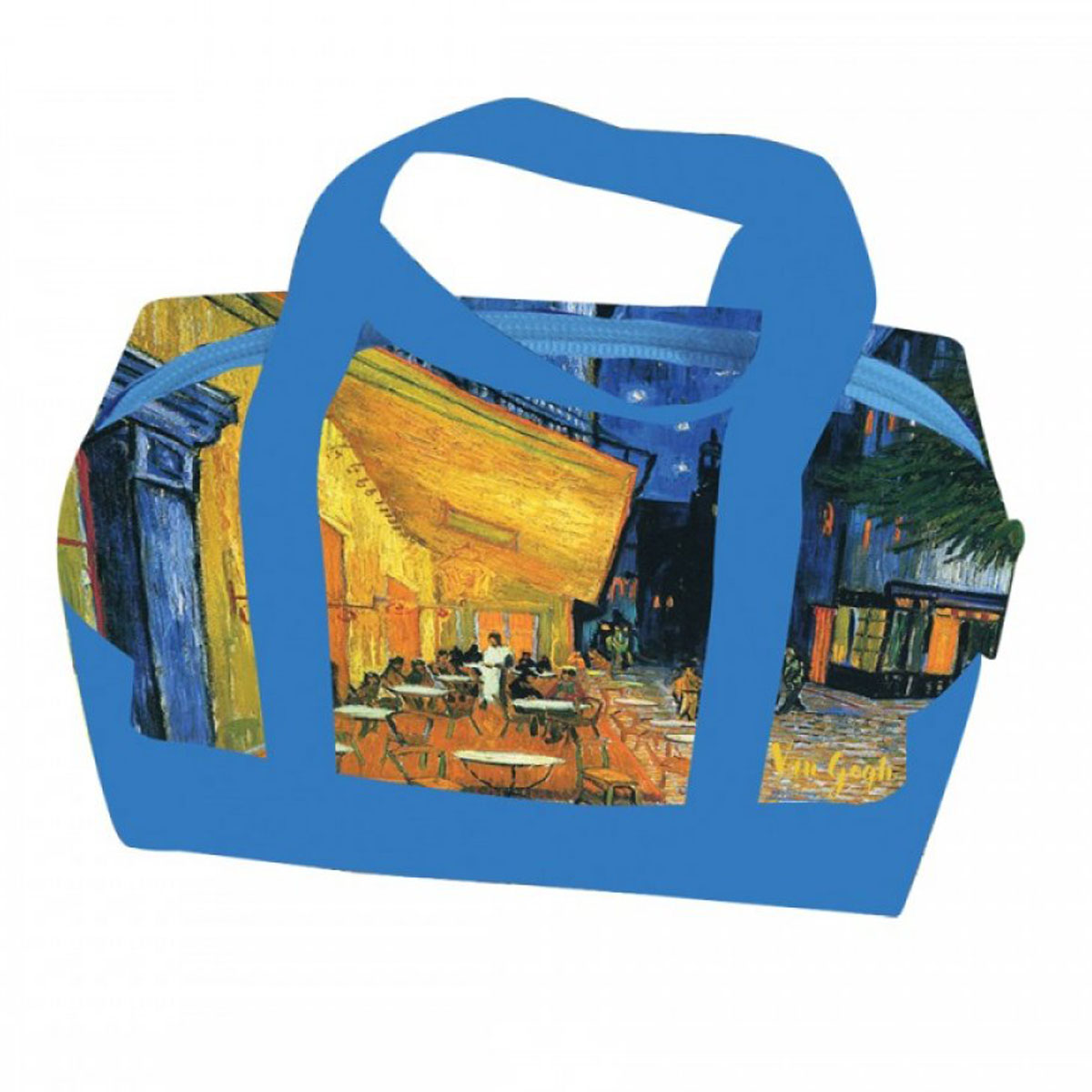 Porte-monnaie mini-sac \'Vincent Van Gogh\' multicolore (terrasse de café le soir) - 12x8x6 cm - [A2845]