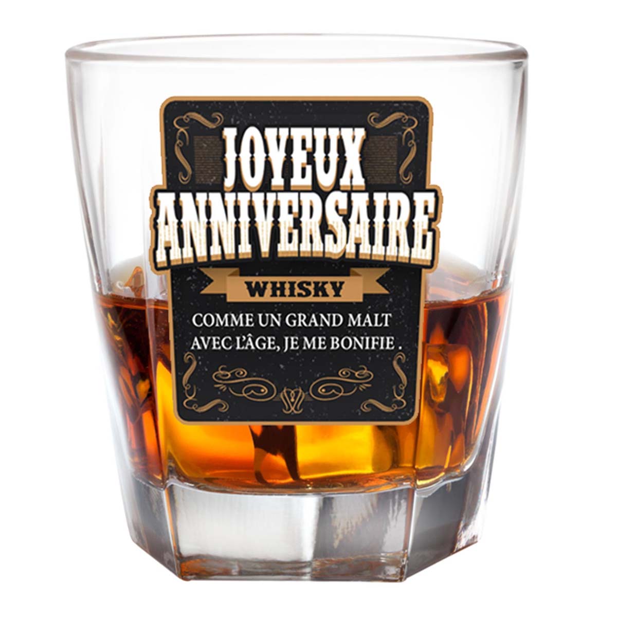 Verre A Whisky Joyeux Anniversaire 85x55 Mm P2699