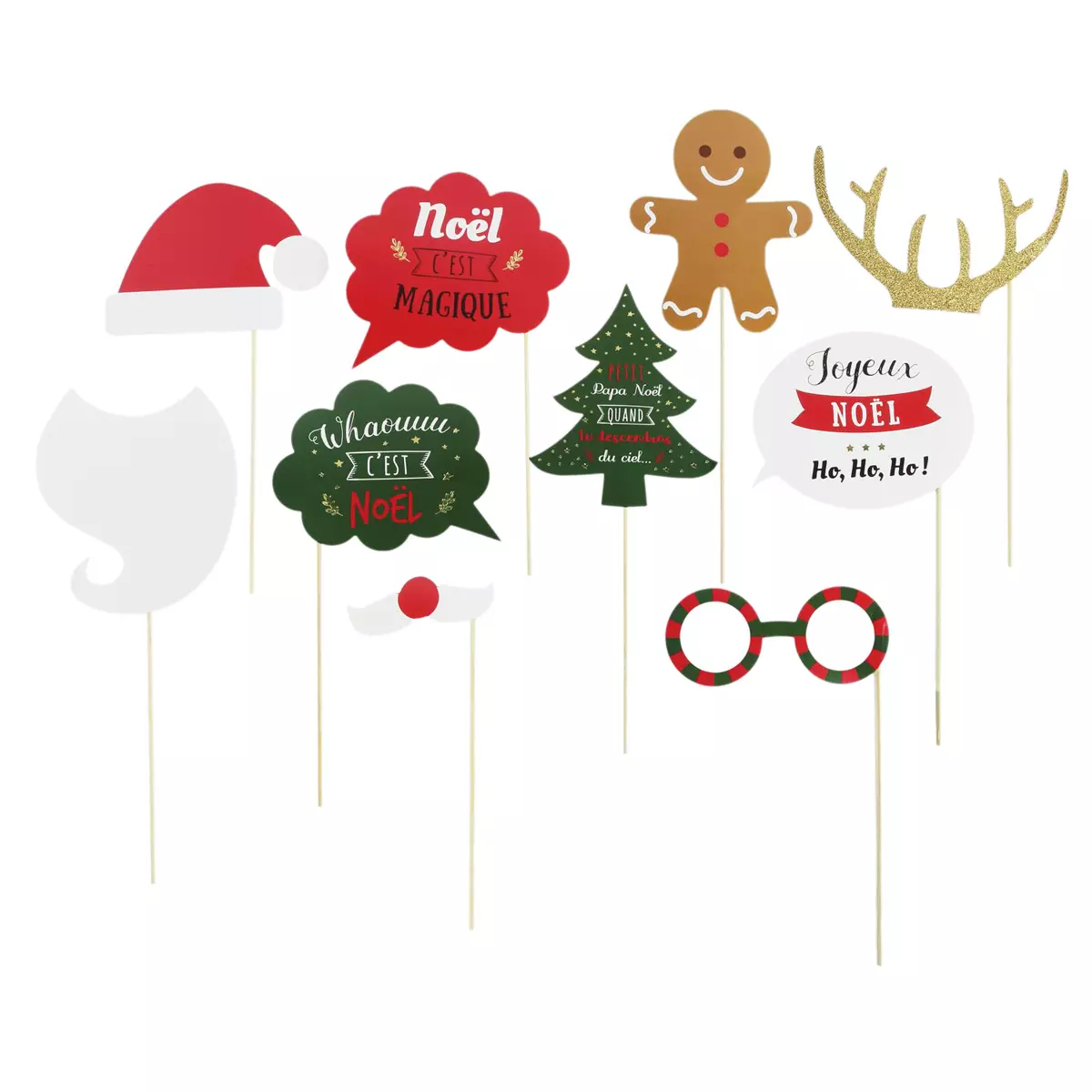les trésors de lily Accessoires photobooth 'Joyeux Noël' 10 pièces [Q3618]