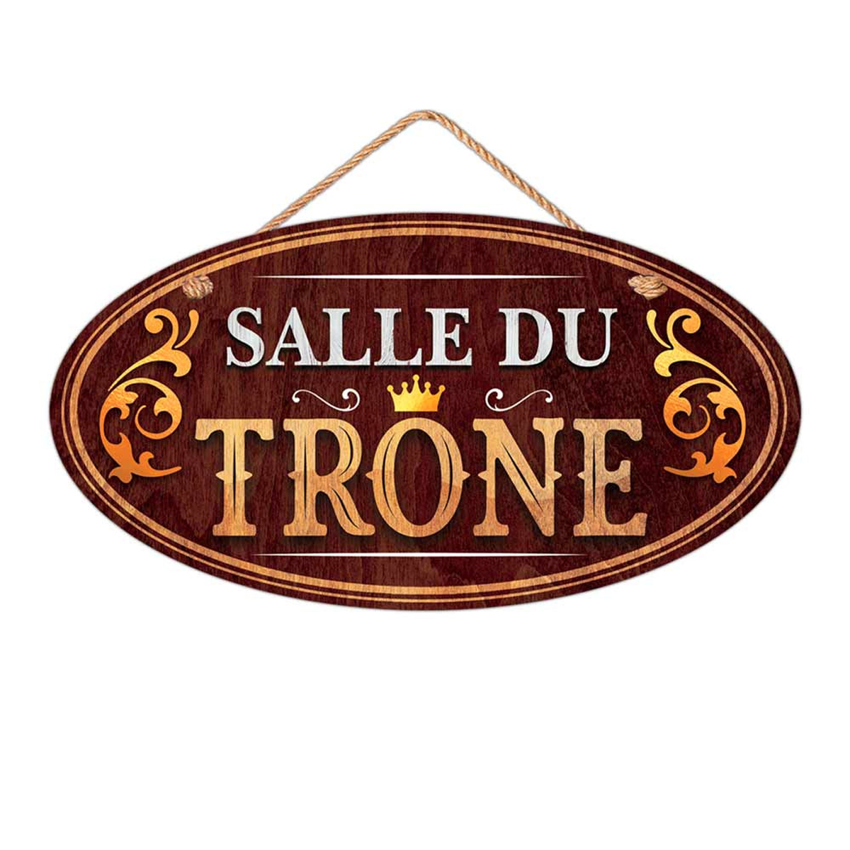 Plaque bois \'Messages\' marron (Salle du Trône) - 195x105 cm - [R3813]