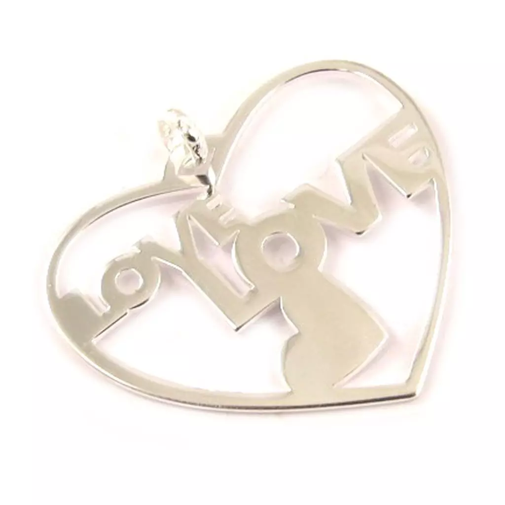 les trésors de lily Pendentif Argent 'Love Love' argenté 29x32 mm [D4593]