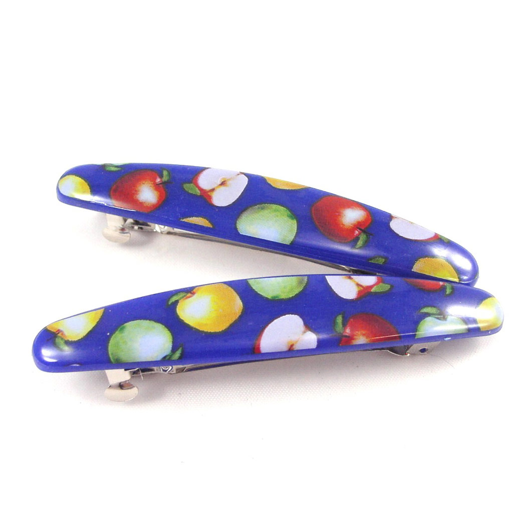 Barrettes \'Le Monde de Coralie\' bleu - 7 cm - [G4814]