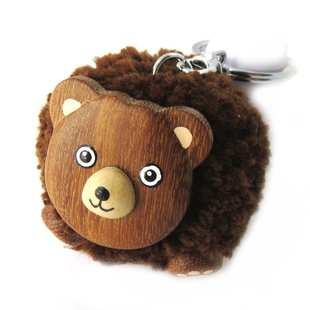 Porte-Clés peluche \'Le Monde des Animaux\' ours brun - [M6009]