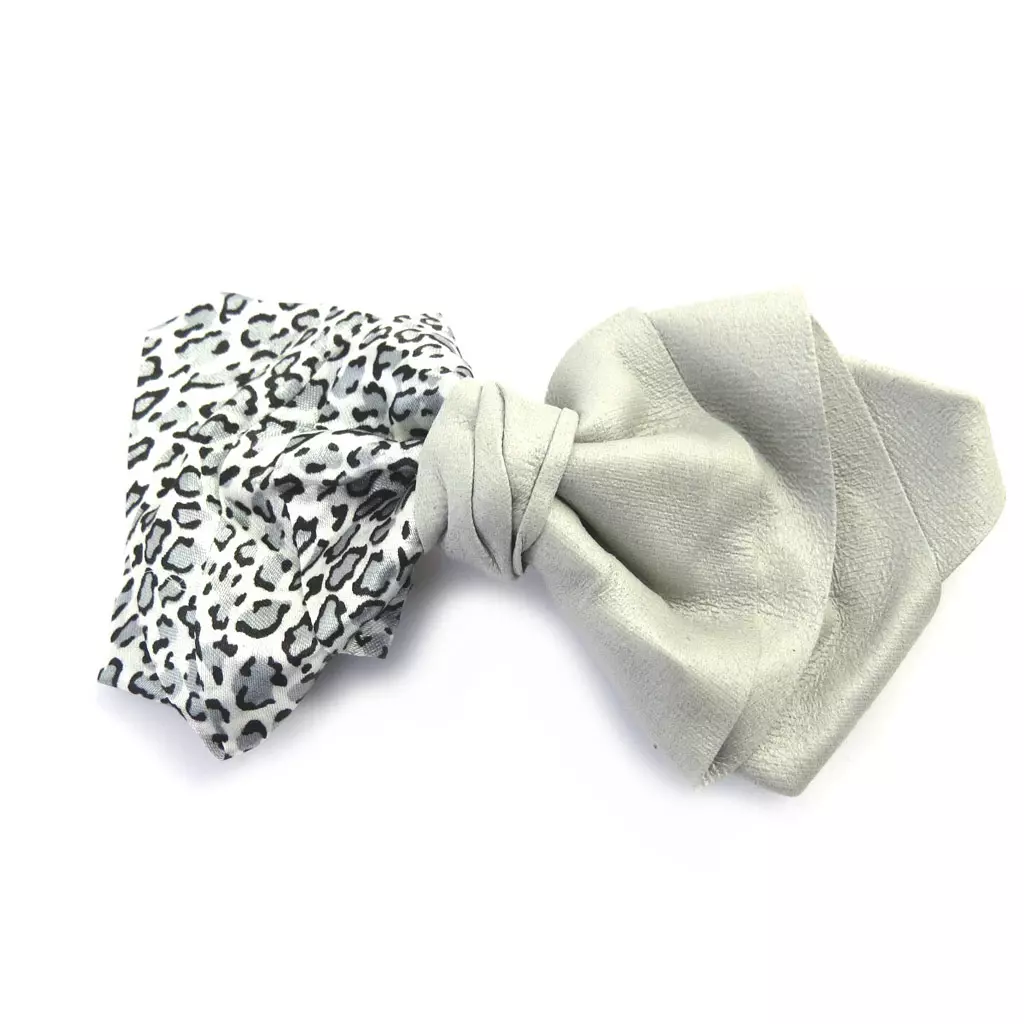 les trésors de lily Barrette créateur 'Scarlett' gris léopard 15 cm [M8097]
