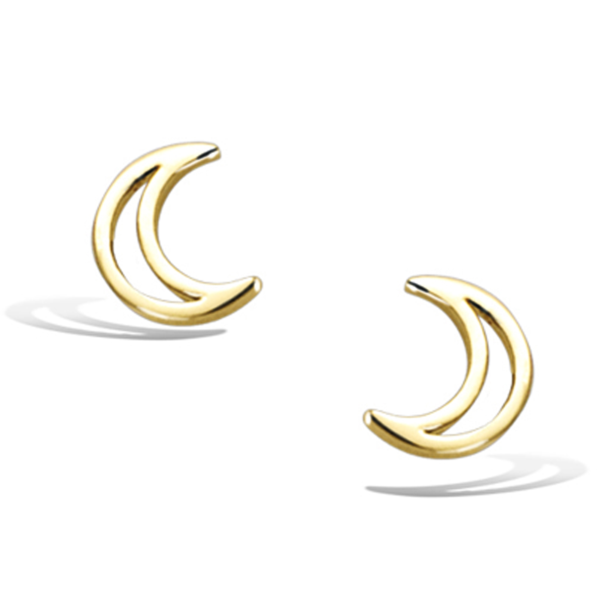 Boucles Plaqué Or \'Lune\' doré - 7x5 mm - [Q6840]