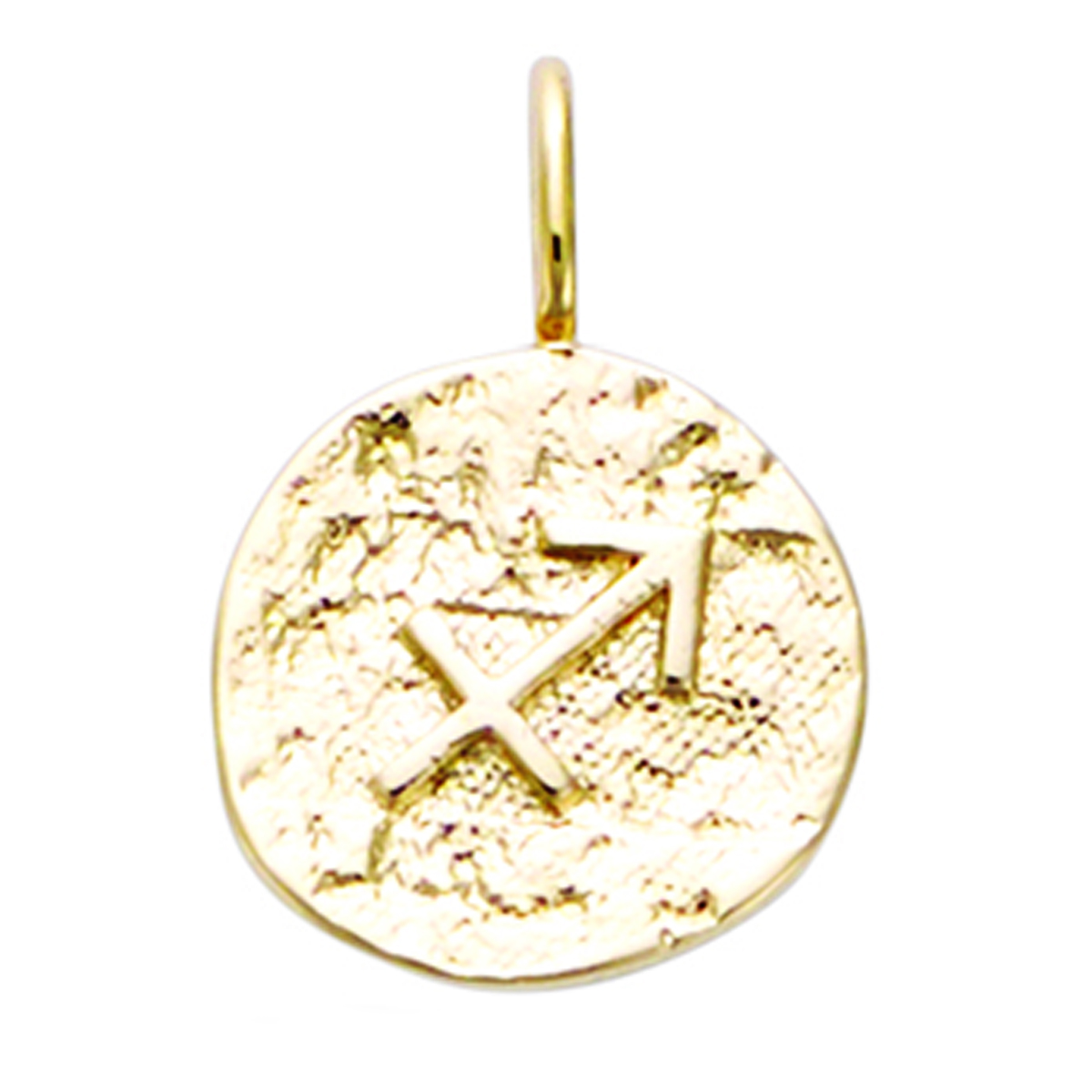 Pendentif Plaqué Or \'Astrologie\' doré antique (sagittaire) - 12 mm - [Q7584]