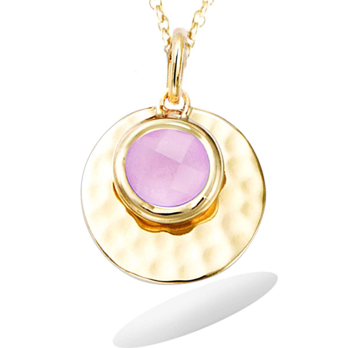 Pendentif Plaqué Or \'Cléopatra\' rose doré - 15 mm - [R5165]