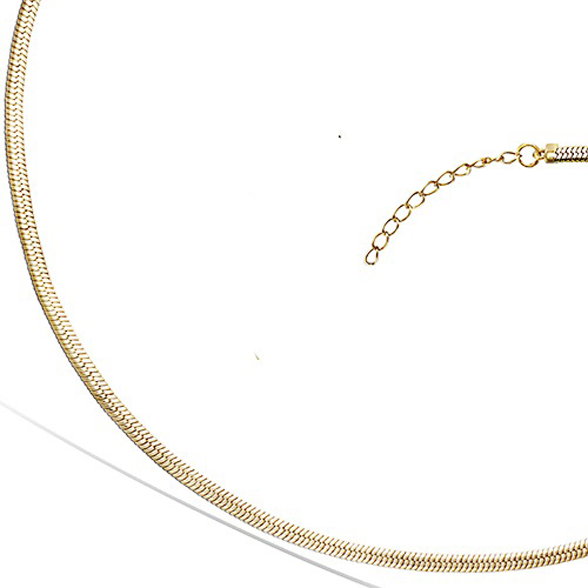 Bracelet Plaqué Or \'Maille Serpent Plate\' doré - 19 cm 3 mm - [R5174]