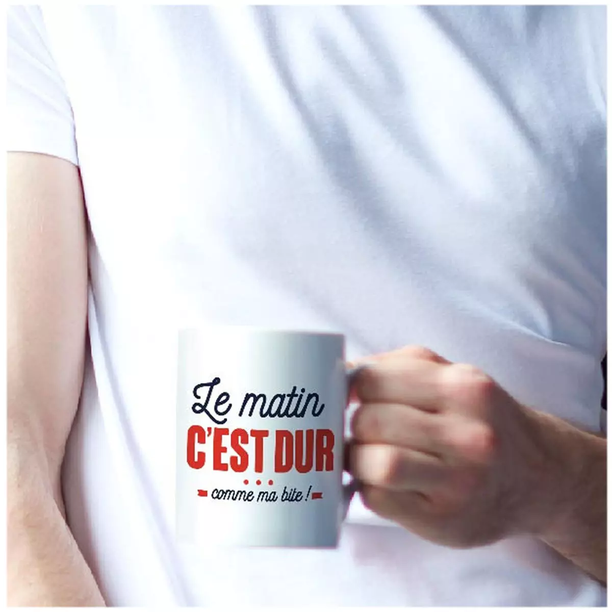 les trésors de lily Mug céramique 'le matin c'est Dur comme ma bite ' 95x80 mm [R5213]