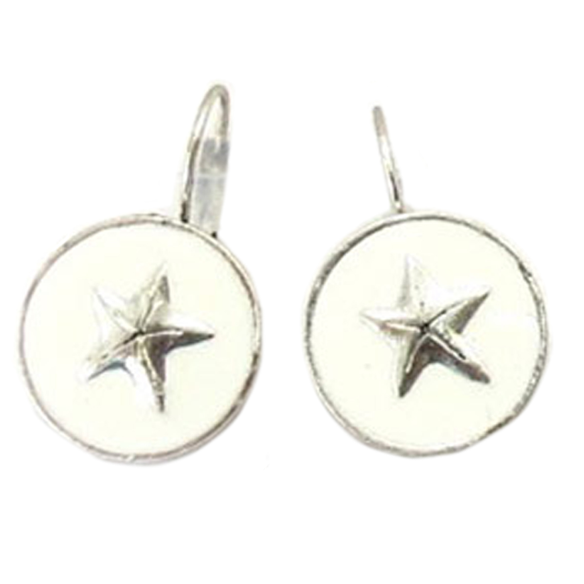 Boucles d\'oreilles \'Etoiles des Mers\' blanc - 15 mm - [R5222]