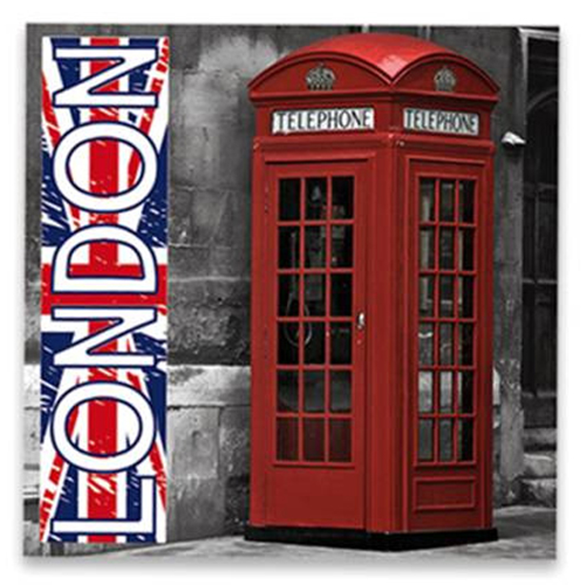 Toile \'So British\' téléphone - 20x20 cm - [N4179]