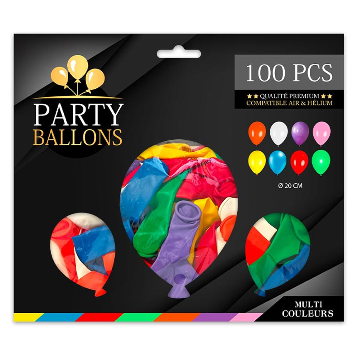 Sachet de 100 ballons \'Coloriage\' tutti frutti - 20 cm - [A3139]