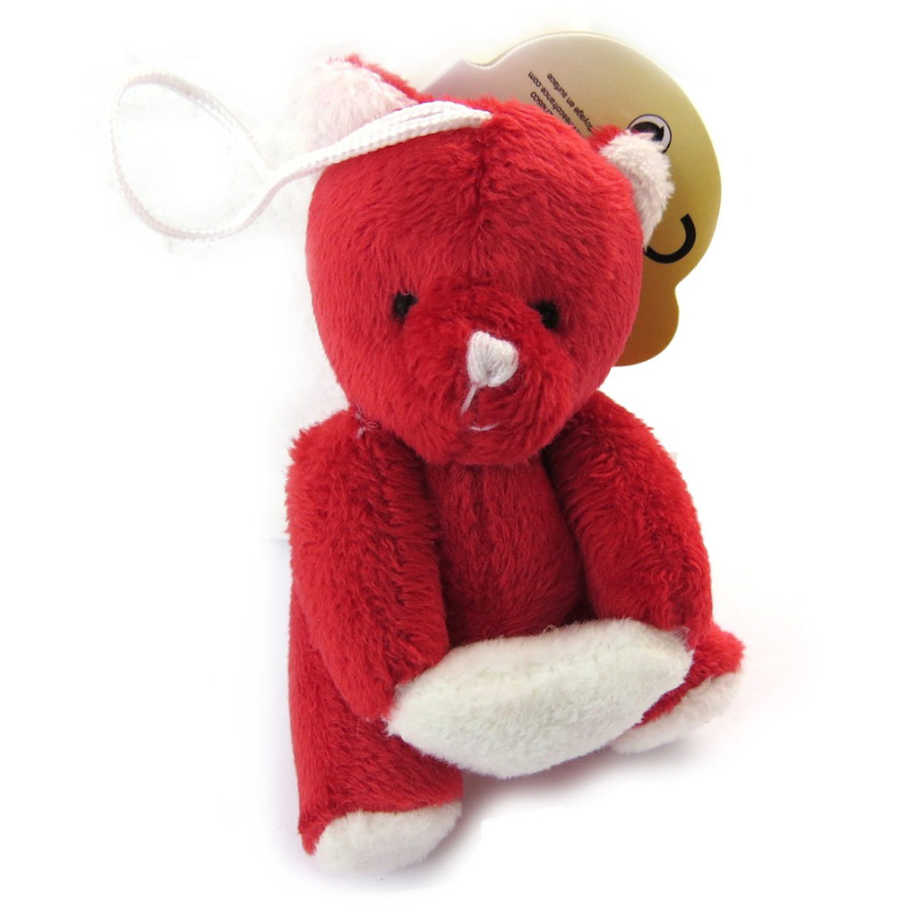 Peluche suspension \'Teddy Love\' rouge (10 cm) - [N4736]