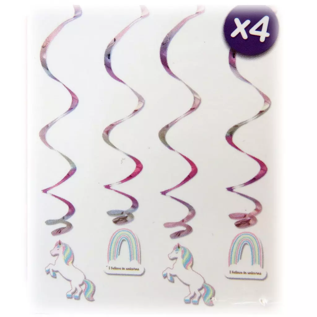 les trésors de lily Set de 4 suspensions 'Licorne My Unicorn' 80 cm [P5431]