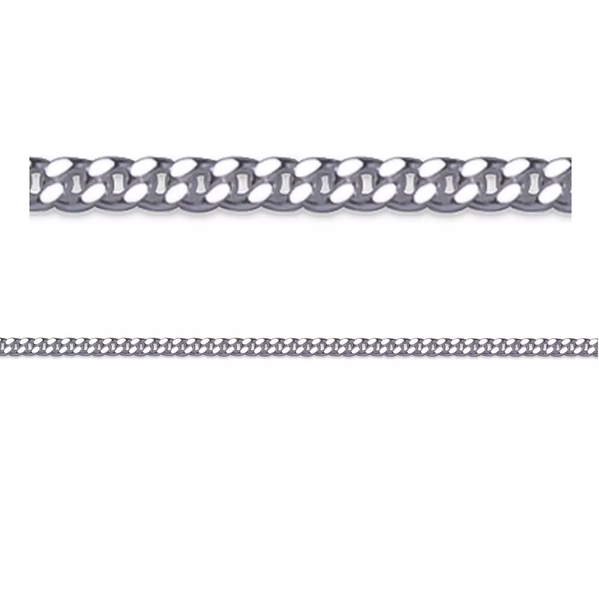 les trésors de lily Chaine Argent 'Maille Gourmette' argenté (rhodié) 50 cm 2 mm [R3524]