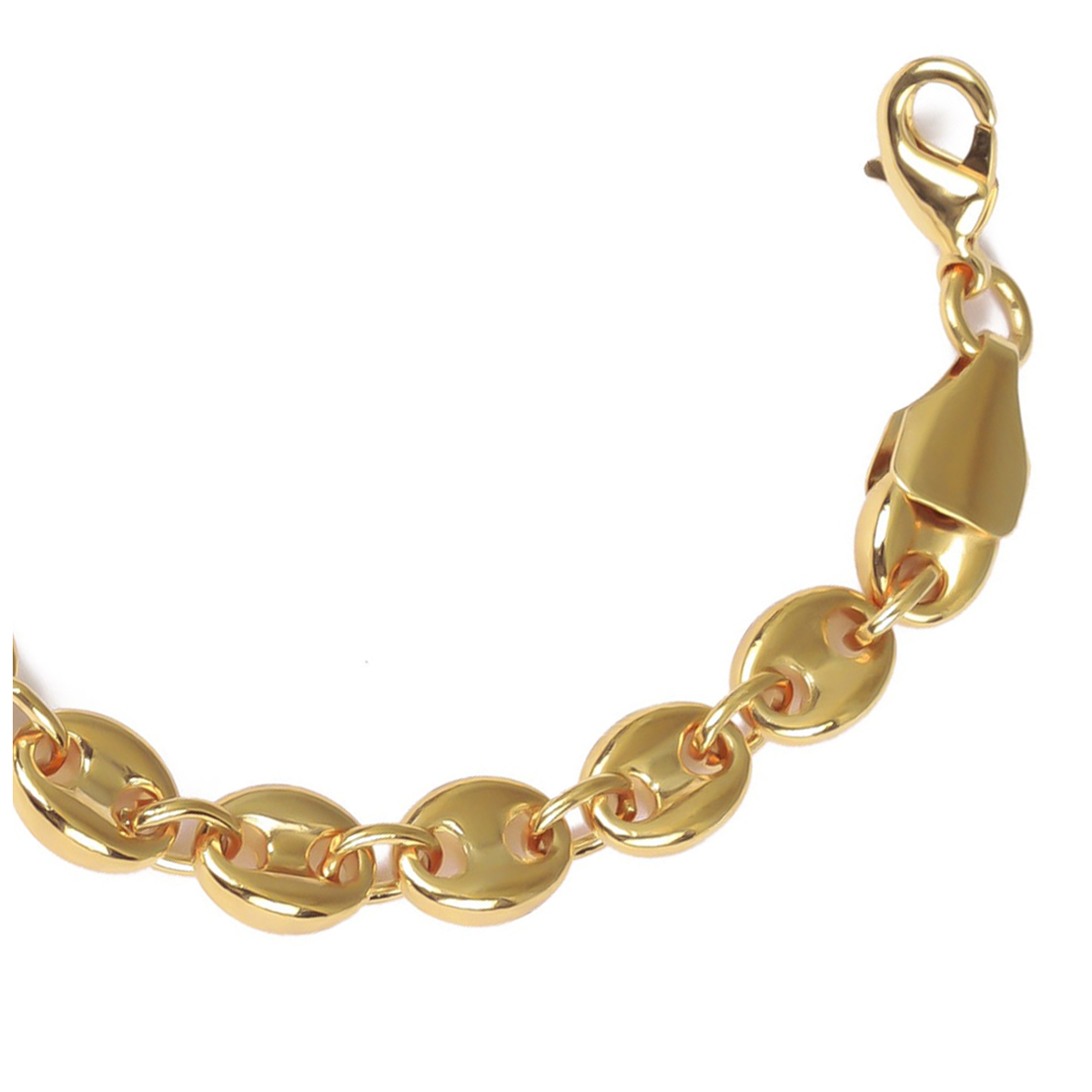 Chaine Plaqué Or \'Grain de Café\' - 70 cm 10x7 mm - [Q4585]