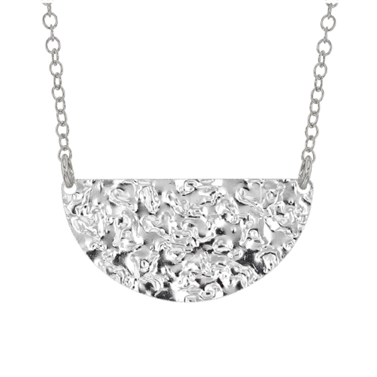 Collier Argent artisanal \'Cléopatra\' argenté (rhodié) - 25x12 mm  - [R5453]