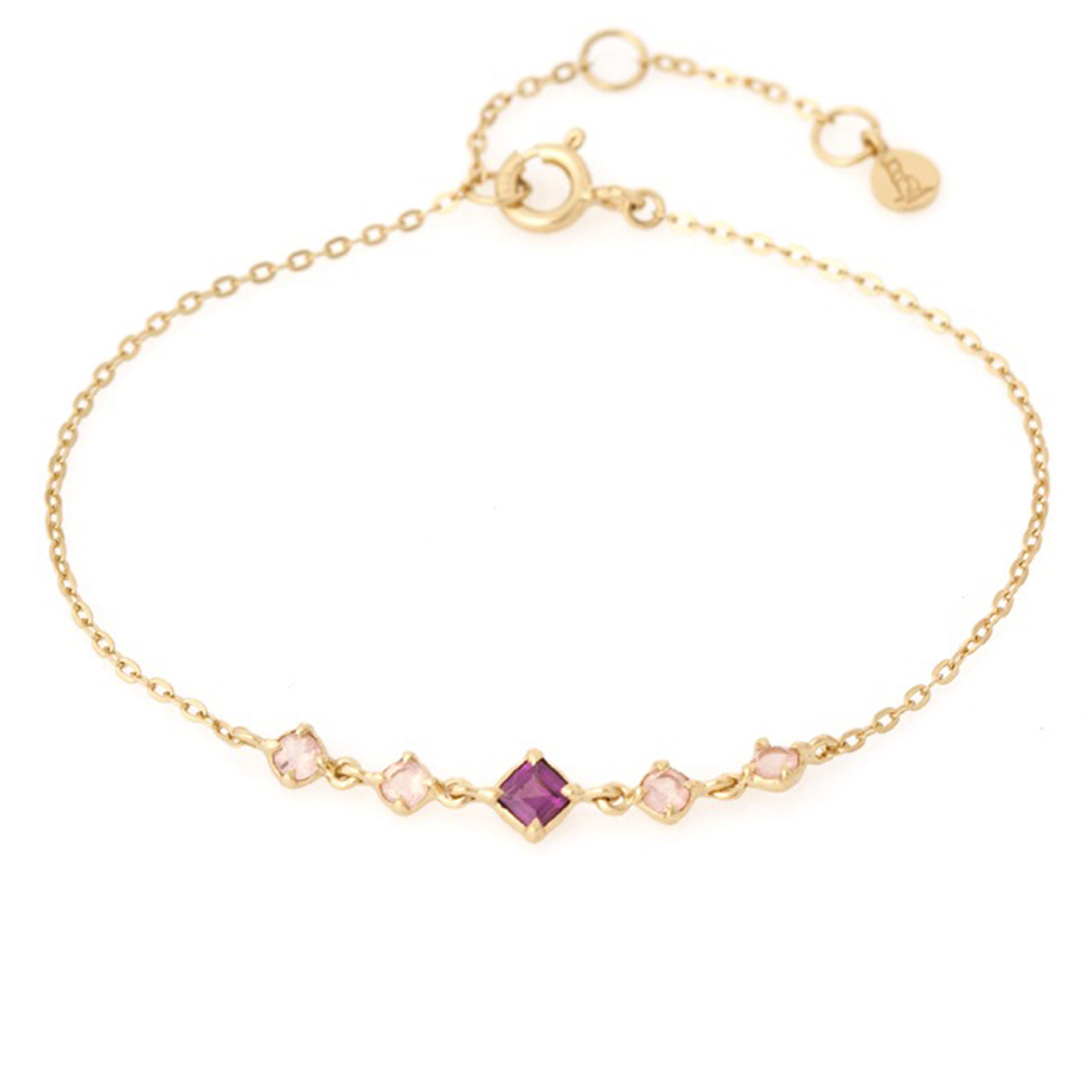 Bracelet Argent \'Meghan\' violet rose doré - 30x5 mm - [R5621]