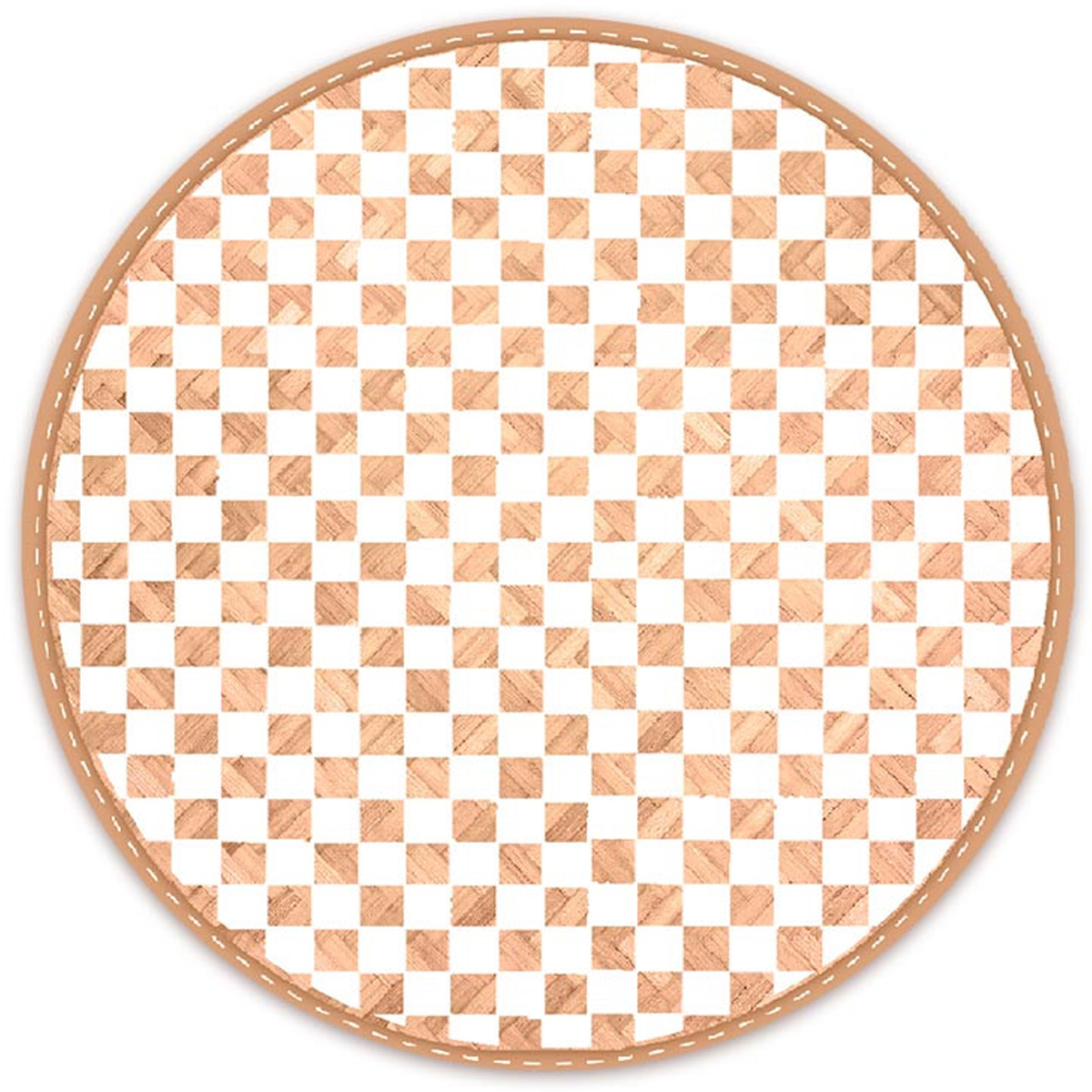 Set de table toile de jute tressé \'Boho\' beige blanc - 38 cm (damier) - [A3396]