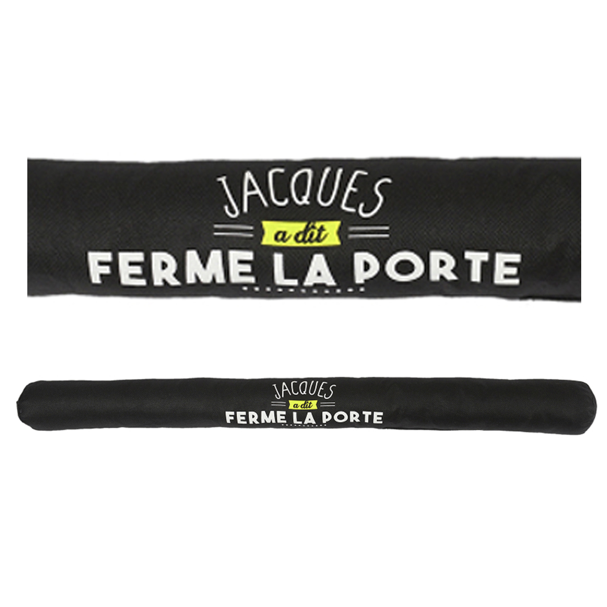 Boudin de porte \'Jacques a dit\' noir (Ferme la porte) - 80x7 cm - [A3472]