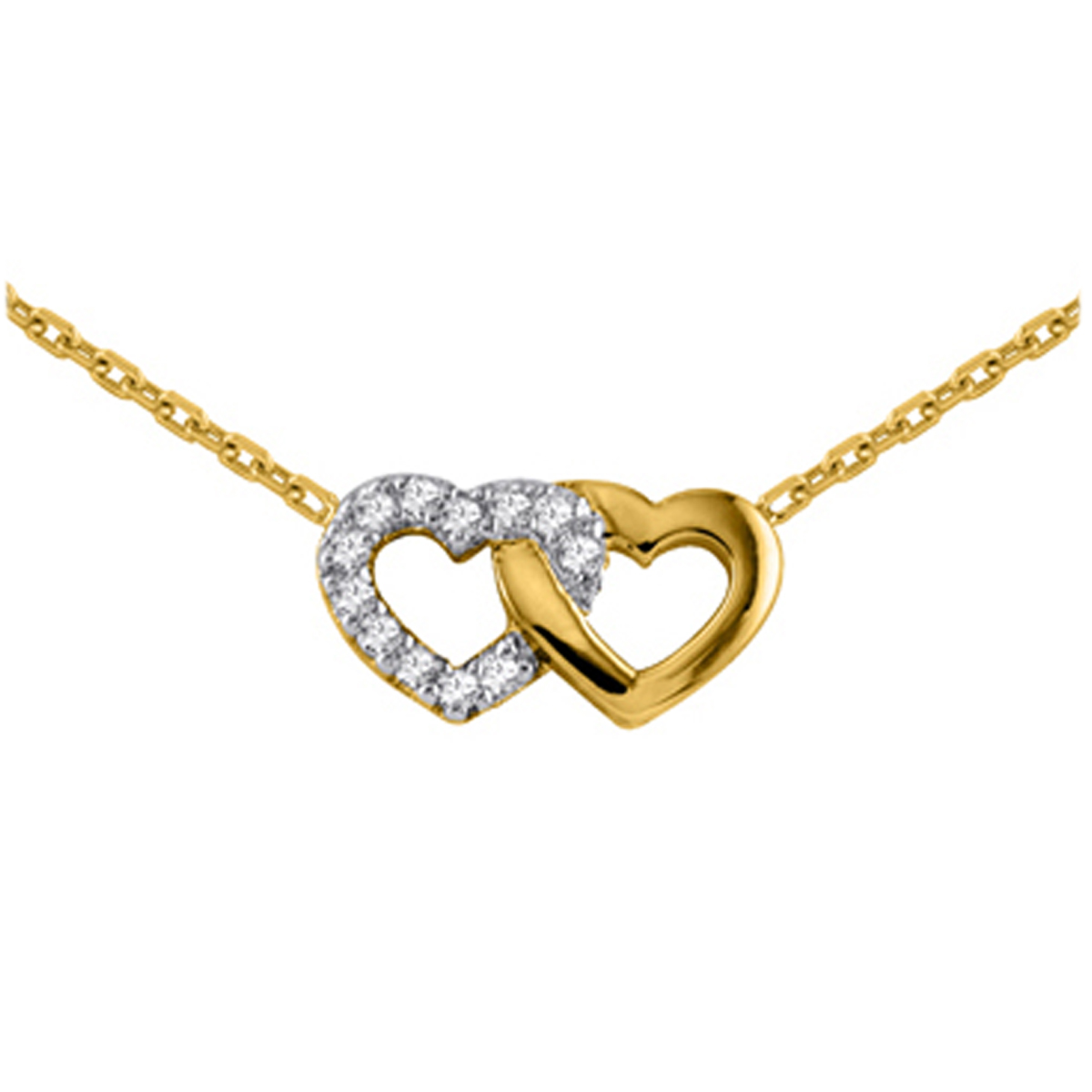 Collier Plaqué Or \'Love\' 2 tons - 15x7 mm - [K6432]