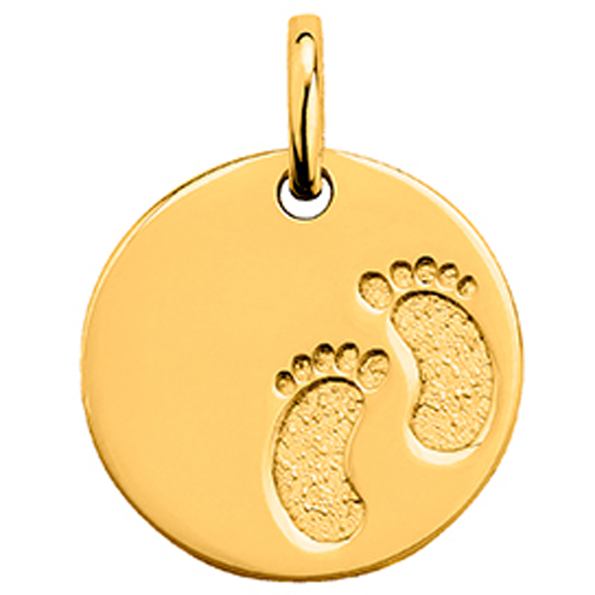 Médaille plaqué or \'Bambino\' doré - 17 mm (pieds) - [N5042]