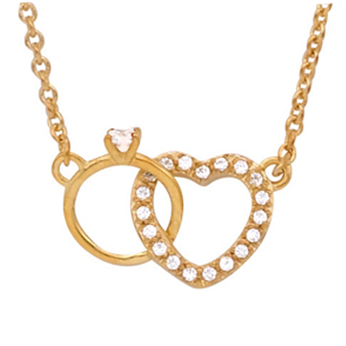 Collier plaqué or \'Love Queen\' doré - 13x10 mm - [P0234]