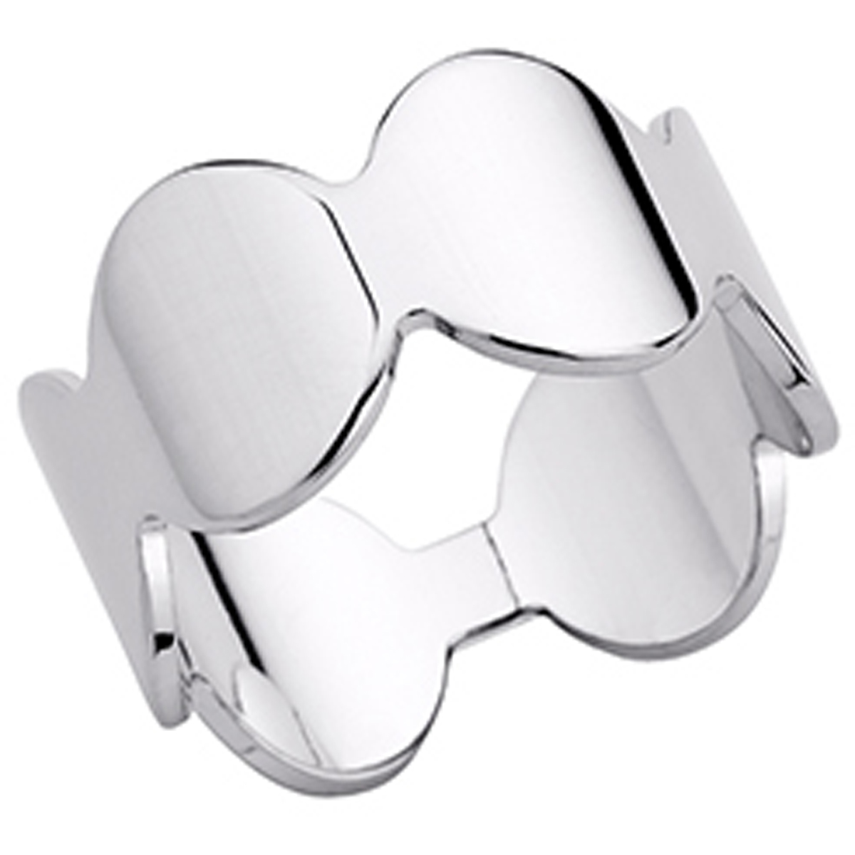 Bague Argent \'Chorégraphie\' argenté rhodié brossé - 10 mm - [Q1110]