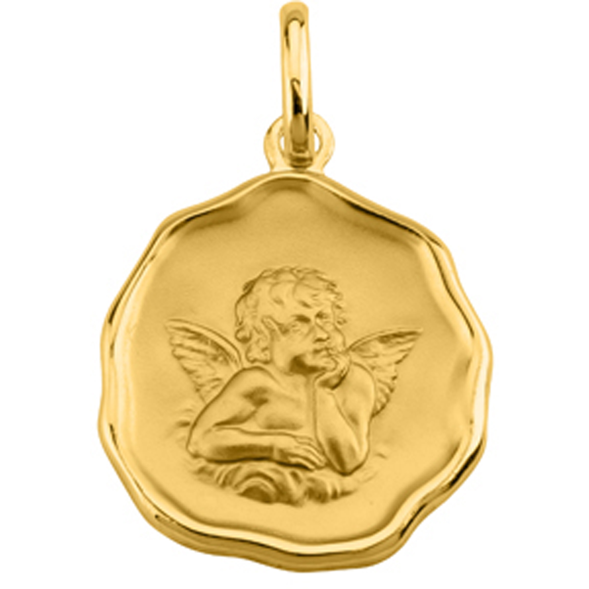 Pendentif Plaqué Or \'Petit Ange\' Doré - 18 mm - [Q3581]
