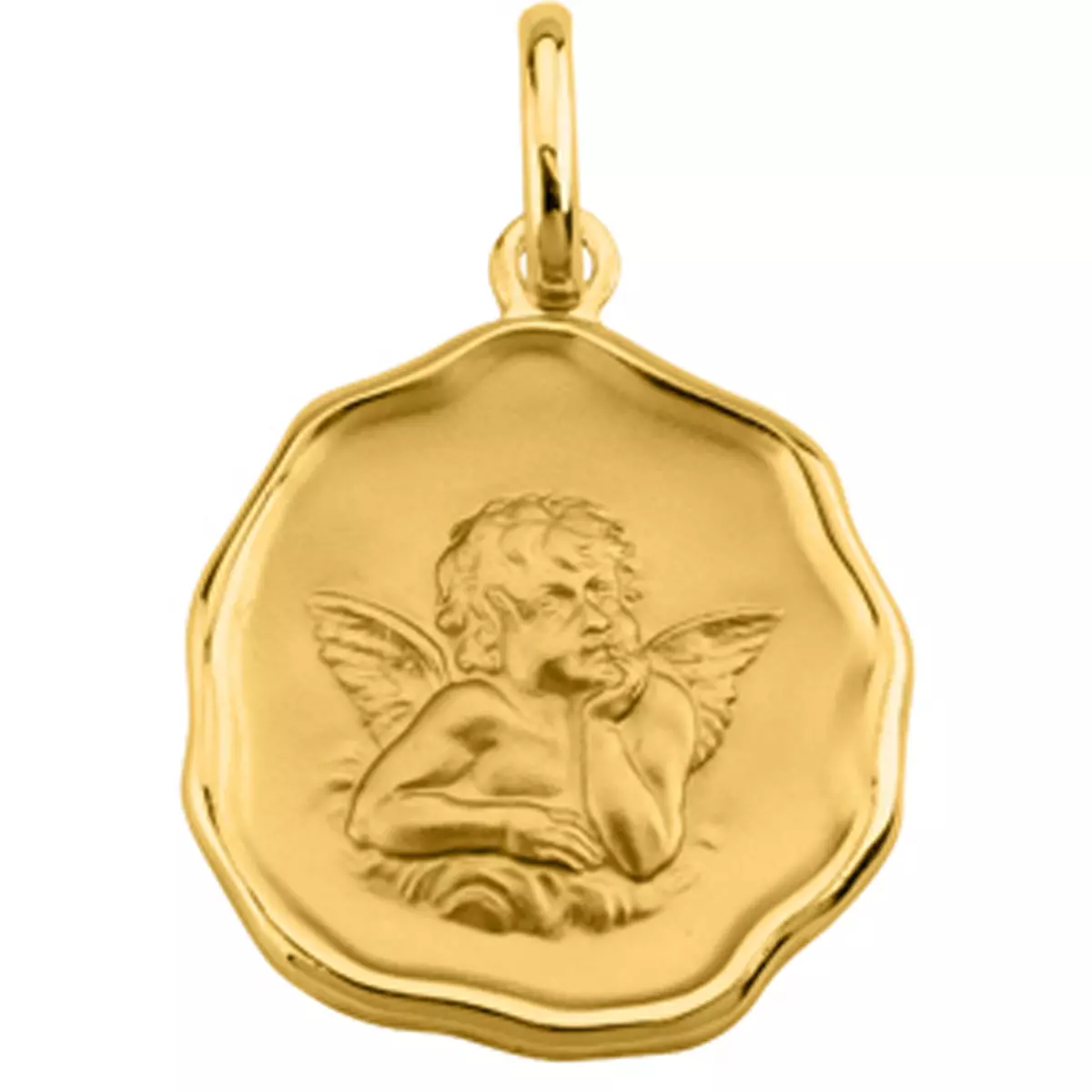 les trésors de lily Pendentif Plaqué Or 'Petit Ange' Doré 18 mm [Q3581]