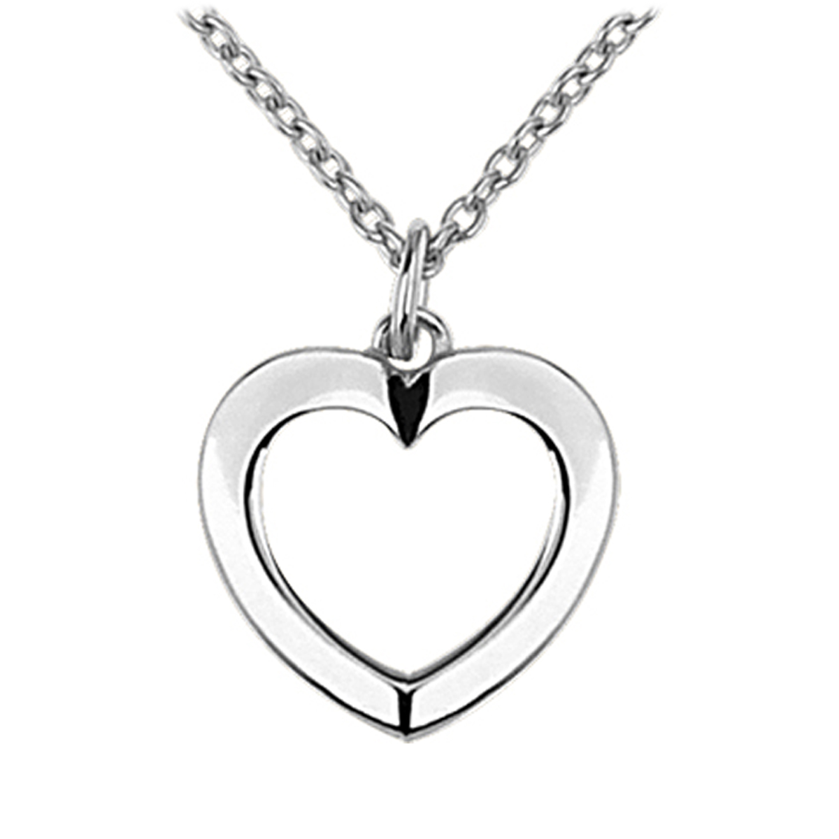 Collier argent \'Love\' argenté (rhodié) - 12x12 mm - [Q7935]