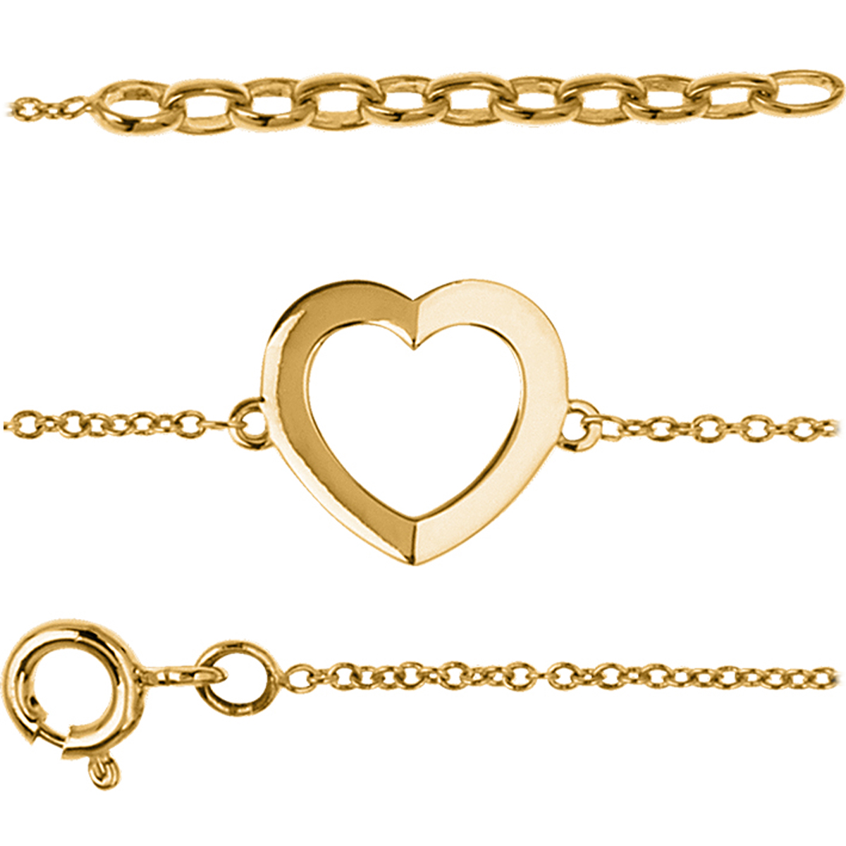 Bracelet plaqué or \'Love\' doré - 12x11 mm - [Q7951]