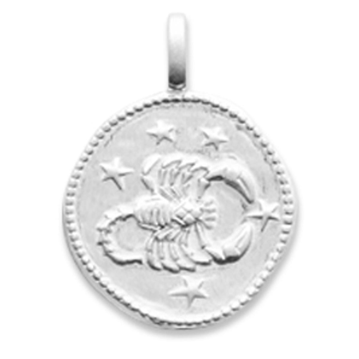 Pendentif Argent \'Scorpion\' argenté (rhodié) - 16 mm - [Q8192]