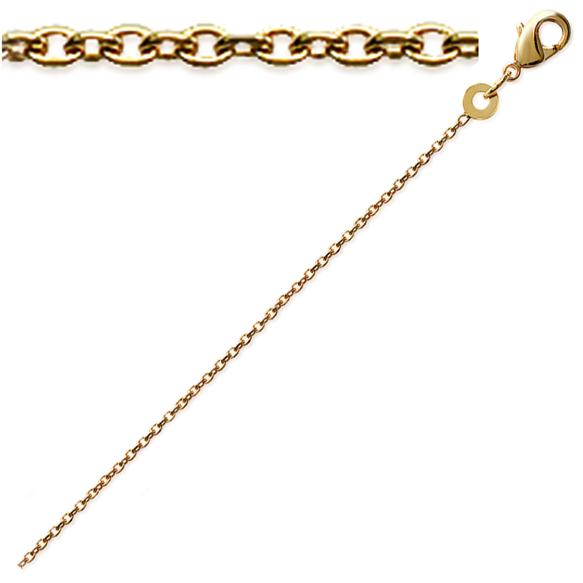 Bracelet Plaqué Or \'Maille Forçat\' doré - 18 cm 1 mm - [Q8445]