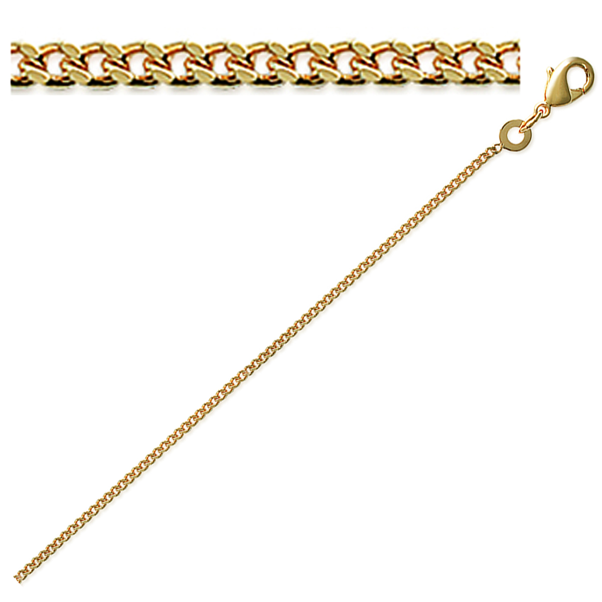 Chaine Plaqué Or \'Maille Gourmette\' doré - 38 cm 14 mm - [R2944]