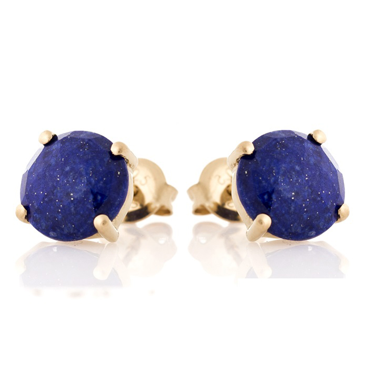 Boucles d\'oreilles Argent \'Meghan\' lapis lazuli doré - 9x9 mm - [R5649]